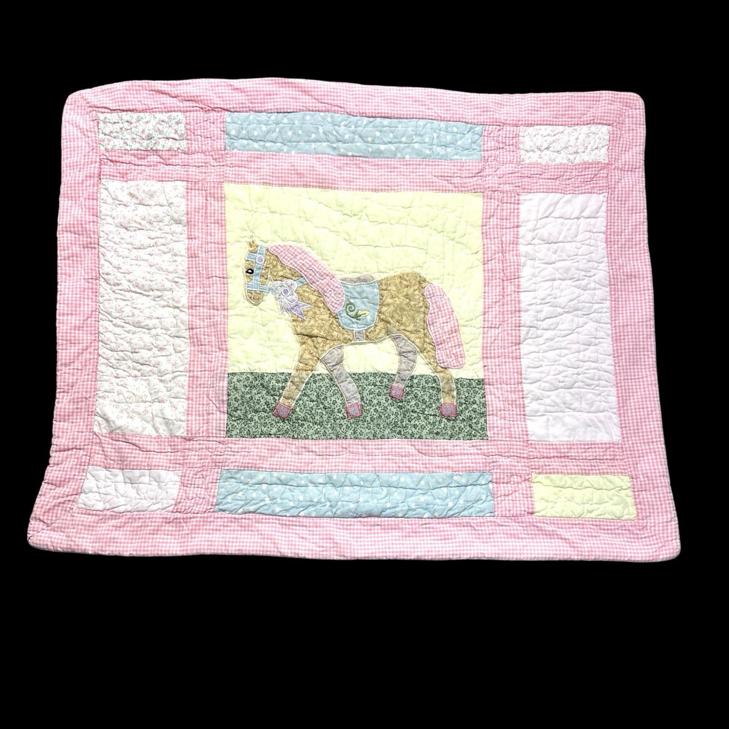 Pillow Cover Horse Quilt 20x25 Nursery Baby Pem America