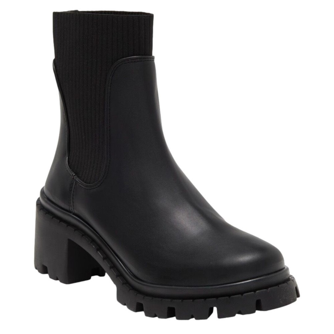Steve Madden Zappa Lug Sole Black Pull On Chelsea Boot