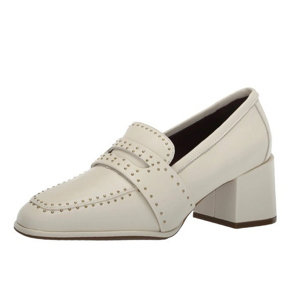 NWT Aerosoles women's Ardore Loafer Studded In Color: Eggnog Leather