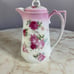 Antique CT Germany porcelain rose jug with lid. Pristine condition.