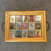 PLAYBOY VINTAGE PIN-UP METALLIC CARD HANDMADE SERVING TRAY WOOD PLATTER, AMAZING