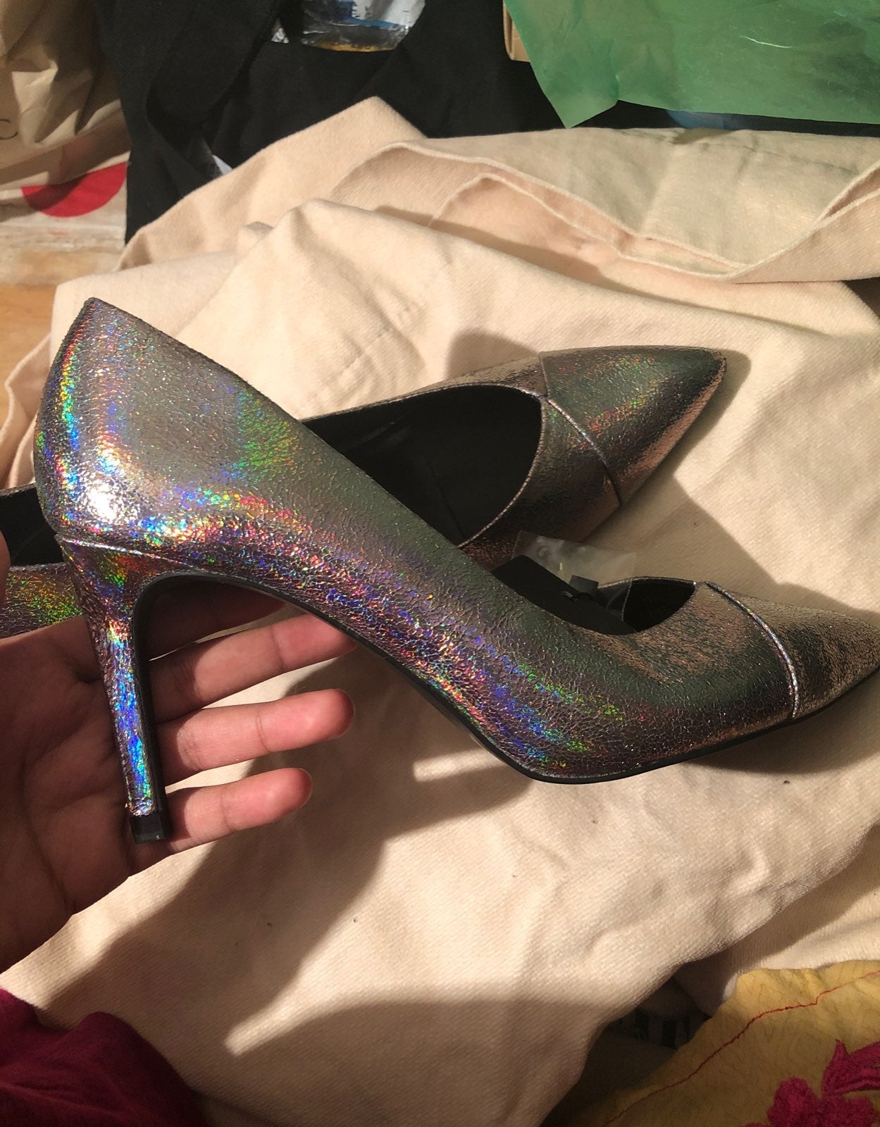 SIilver Galaxy Heels