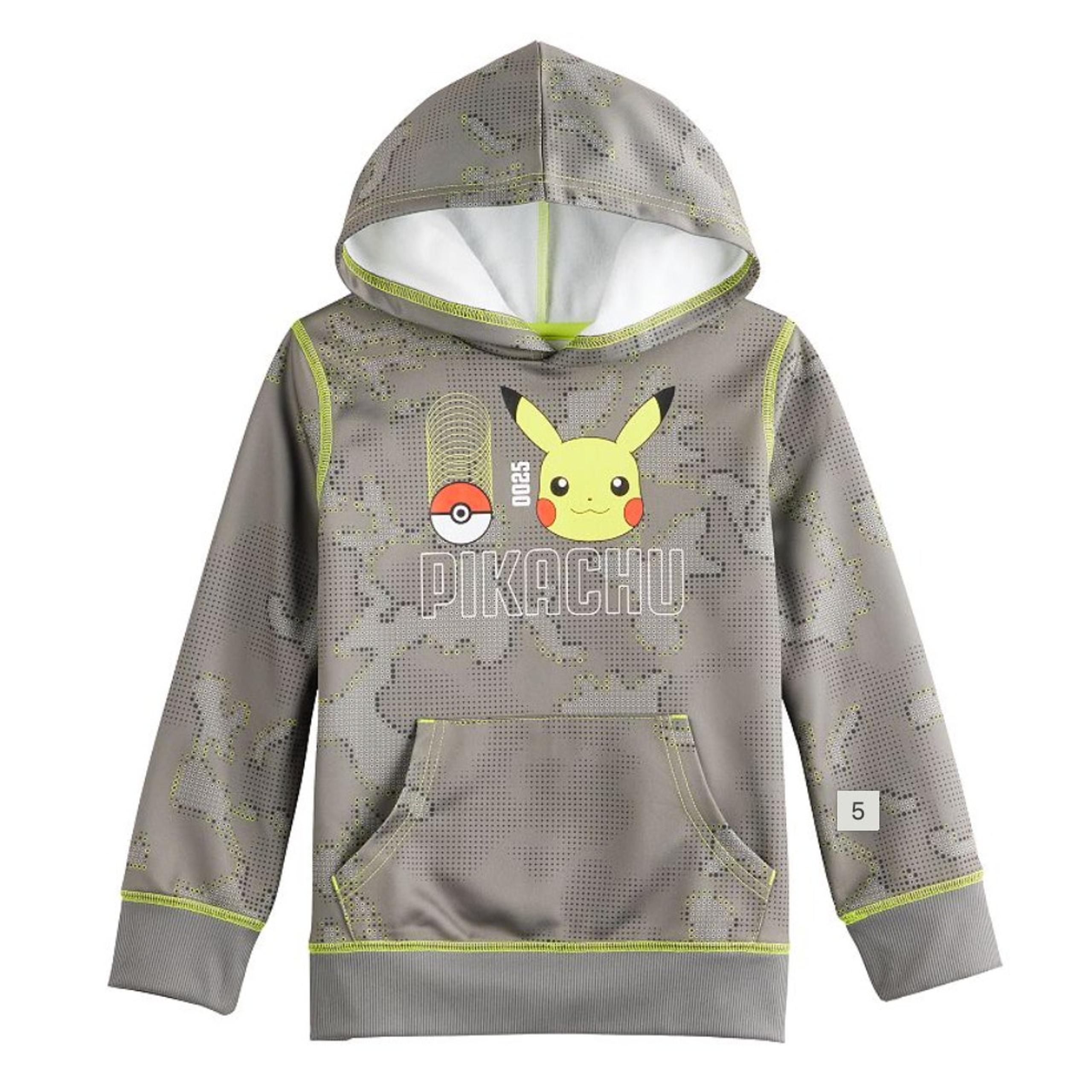 Jumping Beans Pokemon Fleece Active Graphic Hoodie in Gray, Size 7