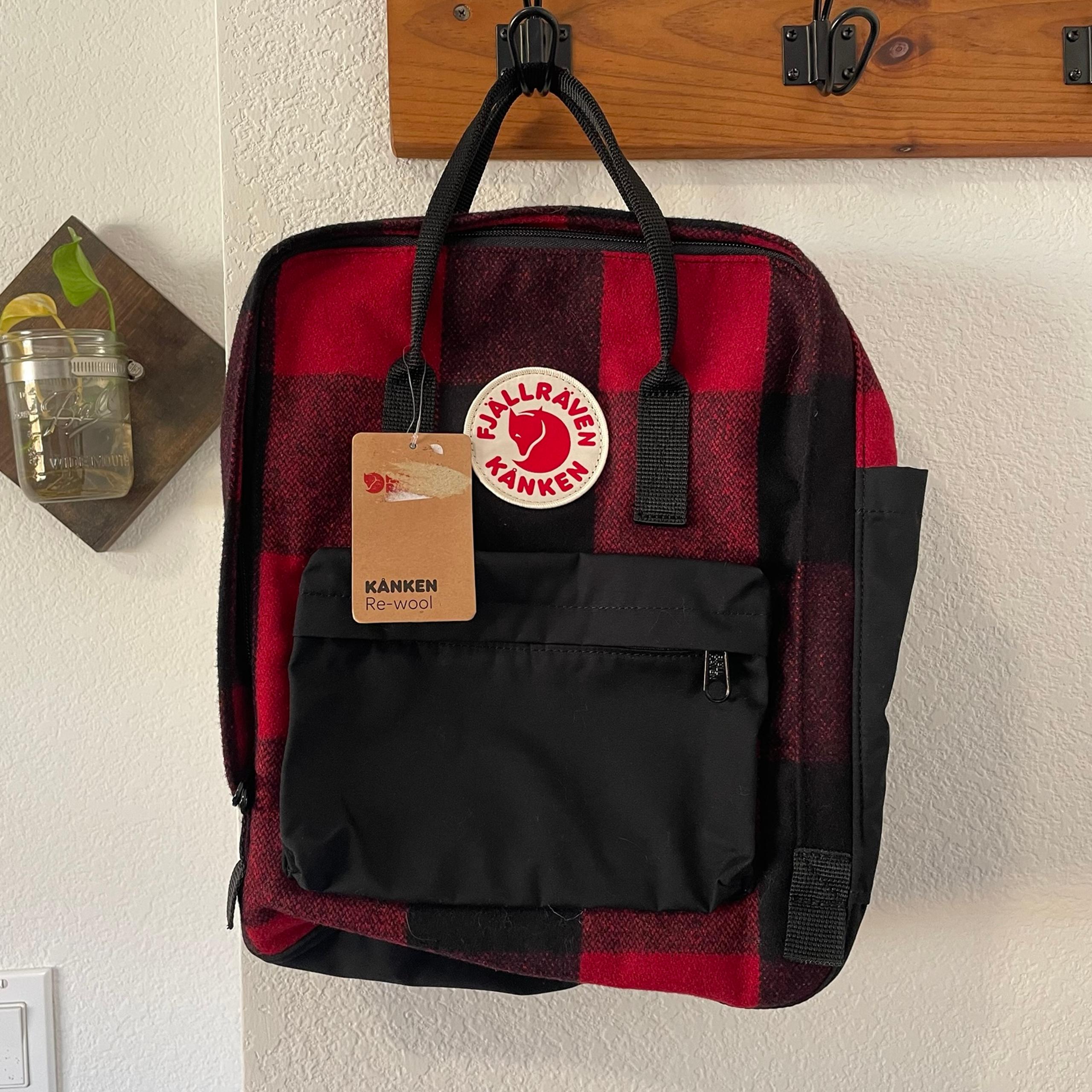 Fjallraven Kanken Re-Wool Red/Black Backpack
