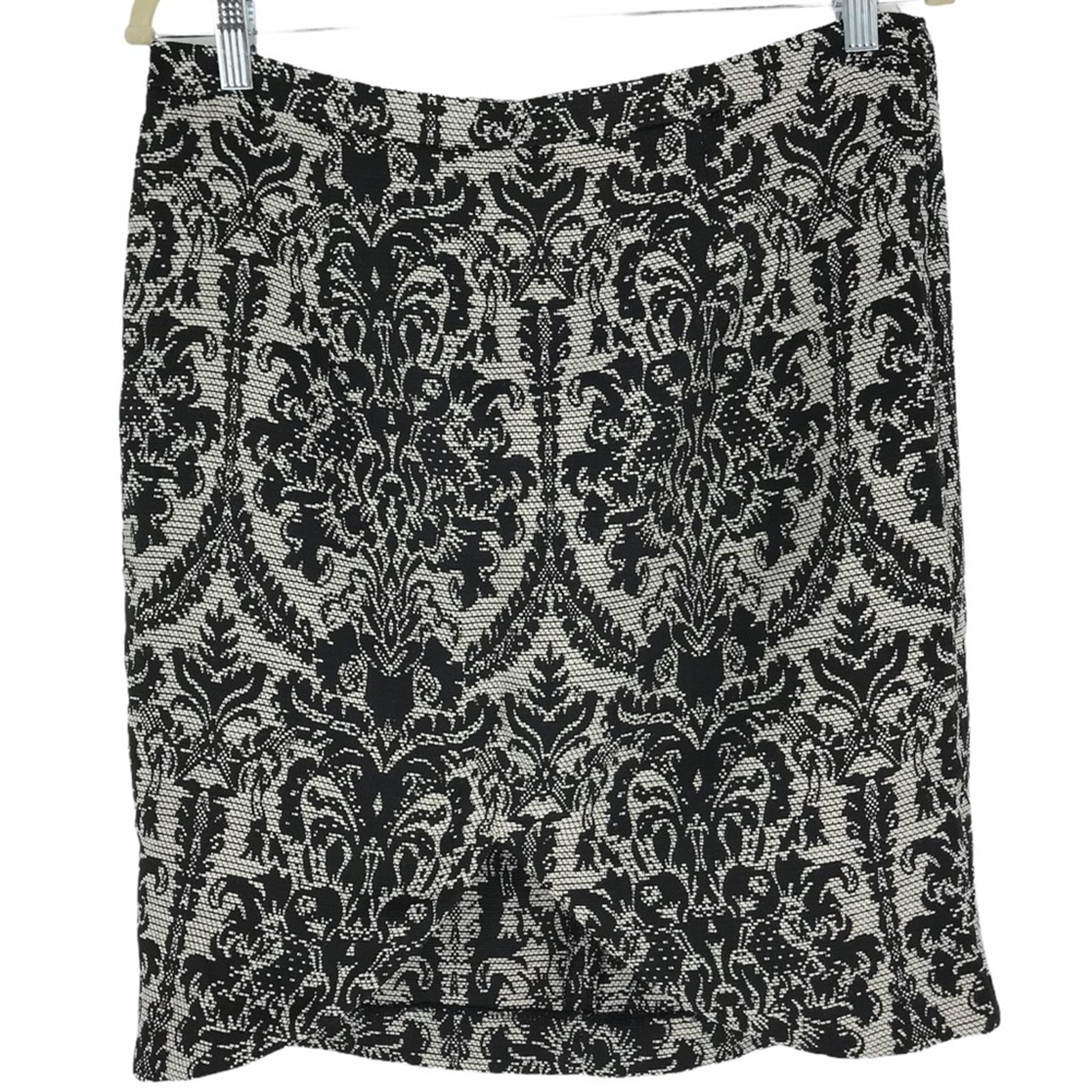 Forever 21 Black Tan Hi-Lo Pencil Skirt Women's Size Large
