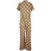 I.AM.GIA Carmel Plaid Belted Flare Half Zip Form Fit Jumpsuit Size Large