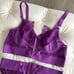 5pcs NWT Purple Exquisite Embroidered Sexy Lingerie Set, M