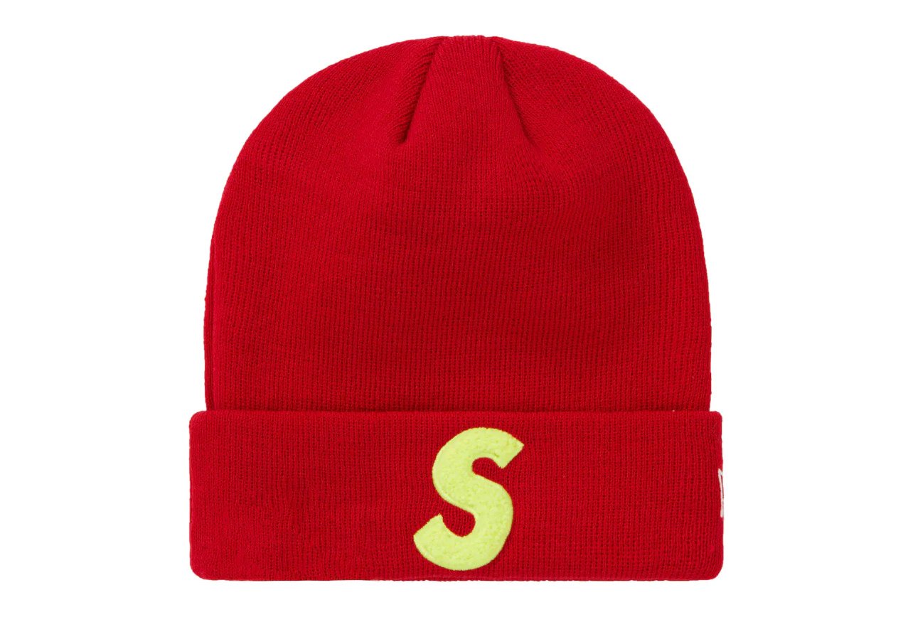 Supreme NEW ERA S LOGO BEANIE Red FW19 Supreme New York New In Bag