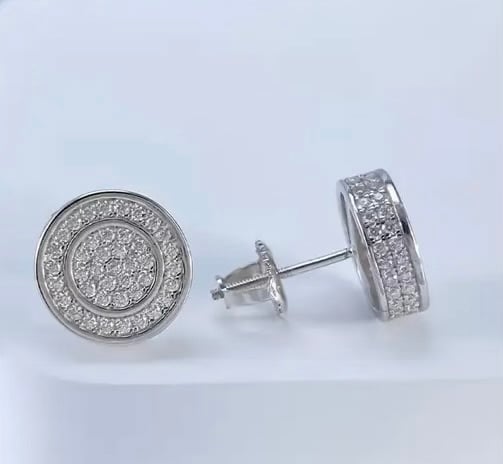 STERLING SILVER DIAMOND STUD EARRINGS (Inventory Blowout Sale)