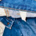 Vintage high rise wedgie bell bottom flare embroidered big stitching jeans