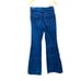 Vintage high rise wedgie bell bottom flare embroidered big stitching jeans