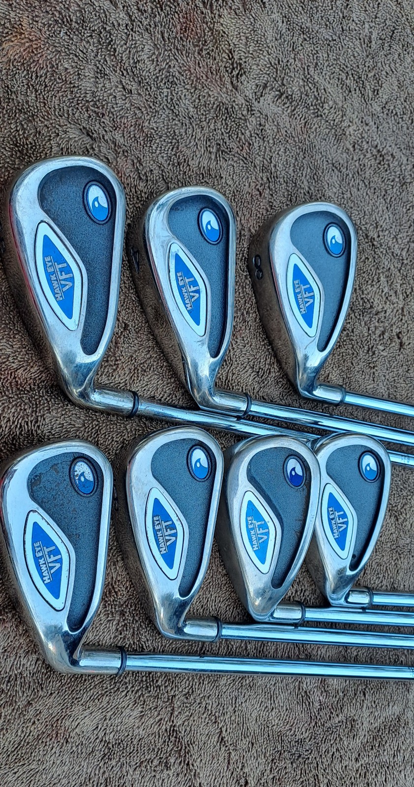 Golf irons LEFT H set CALLAWAY Hawk eye VFT 7 clubs lefty original grips,  very - detail