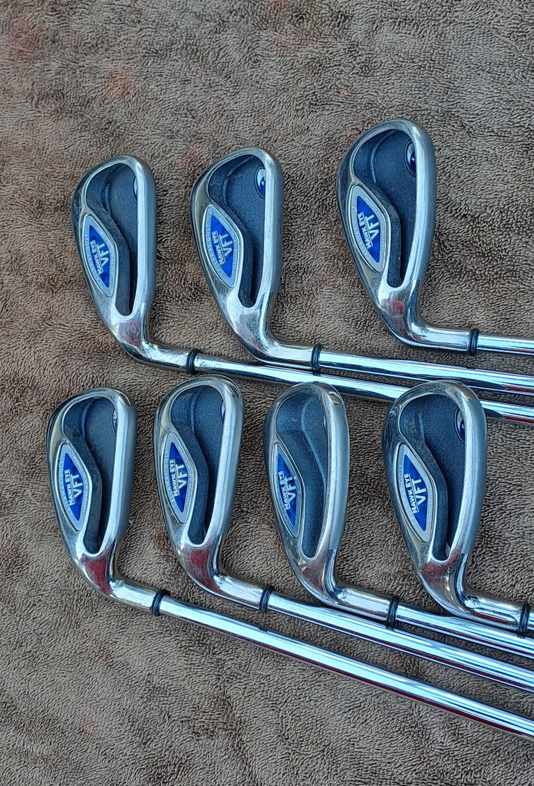 Golf irons LEFT H set CALLAWAY Hawk eye VFT 7 clubs lefty original grips,  very - detail