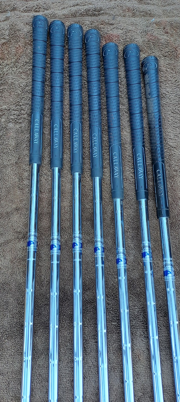 Golf irons LEFT H set CALLAWAY Hawk eye VFT 7 clubs lefty original grips,  very - detail