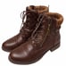 New *STQ Women's Brown Combat Boots Lace Up Ankle Booties (Size 9)