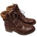 New *STQ Women's Brown Combat Boots Lace Up Ankle Booties (Size 9)