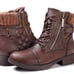 New *STQ Women's Brown Combat Boots Lace Up Ankle Booties (Size 9)
