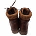 New *STQ Women's Brown Combat Boots Lace Up Ankle Booties (Size 9)