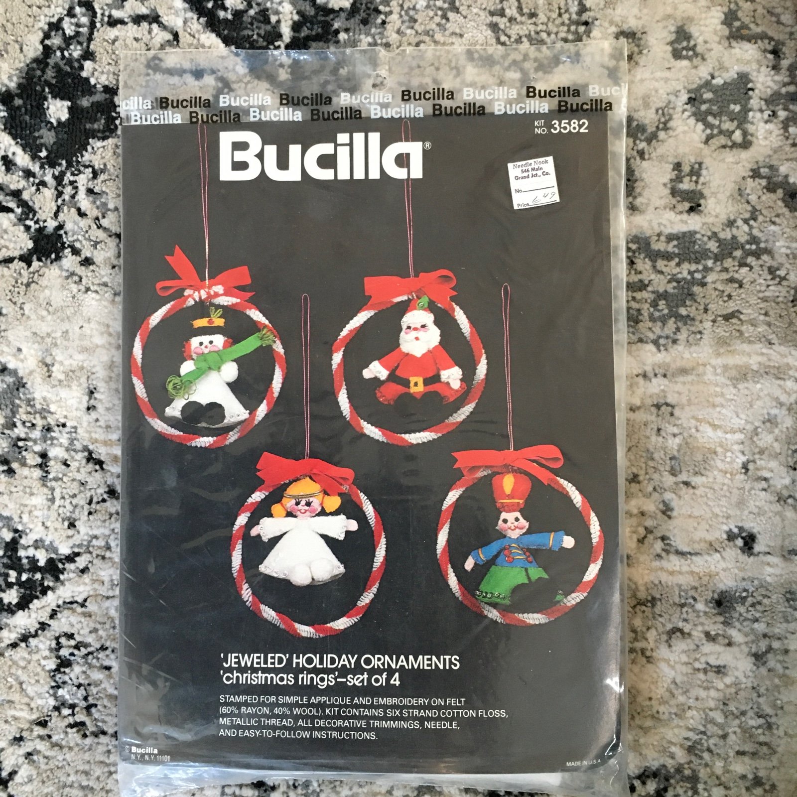 Bucilla Jewled Holiday Ornaments Christmas Rings - Set Of 4 Kit No. 3582 Bucilla Jewled Holiday Ornaments Christmas Rings - Set Of 4 Kit No. 3582