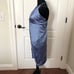 Cider Womens Blue Halter Wrap Dress Elegant Sleeveless Design With Tie Back