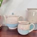 Rae Dunn Blue Polka Dot Set Teapot Pitcher Cream and Sugar Farmhouse