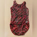 GK elite gymnastics tank practice Leotard Hot pink zebra foil print Adult -AS