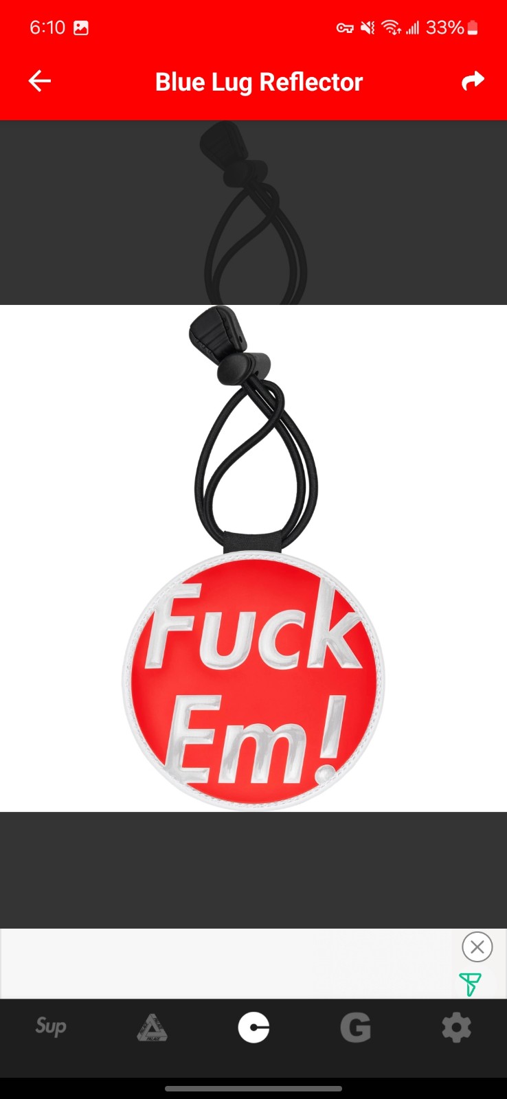 Supreme LUG bike reflector