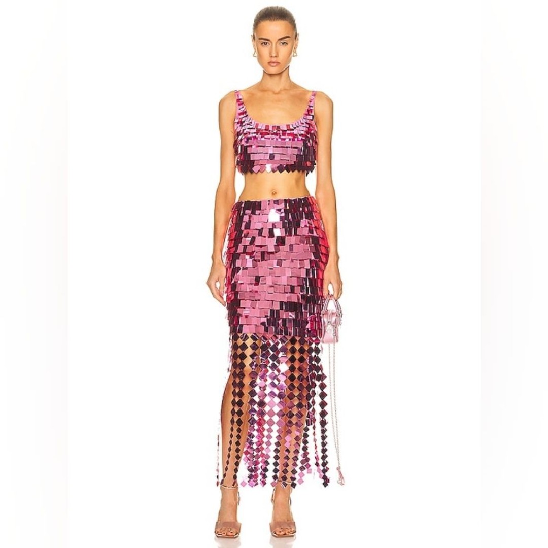 NWT JONATHAN SIMKHAI RONETTE BRALETTE & LUCEE SEQUIN SKIRT SET