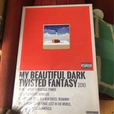 Kanye West poster / My Beautiful Dark Twisted Fantasy album.
