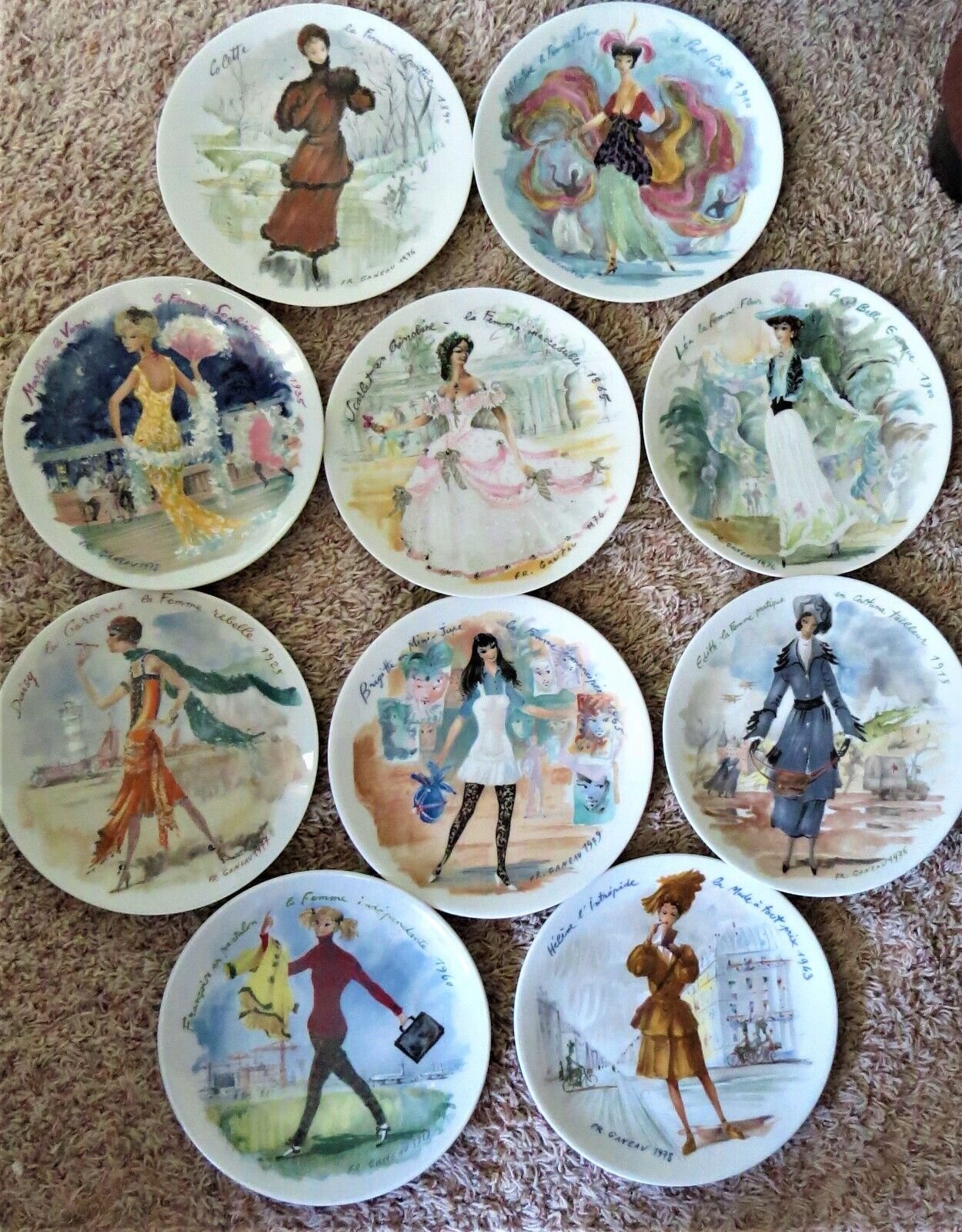 Set of 10 D'Arceau Women Of The Century Limoges Collector Plates