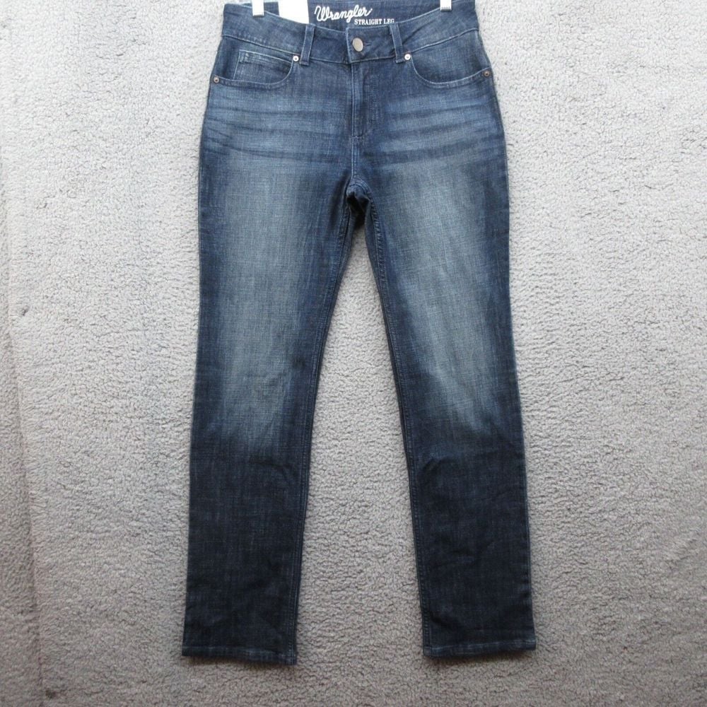 Wrangler Straight Leg Denim Jeans Womens 7x32 Blue Cowgirl