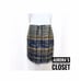 BluMarine 8 Tweed Knit Skirt Plaid Virgin Wool Blue Gold Italy 790