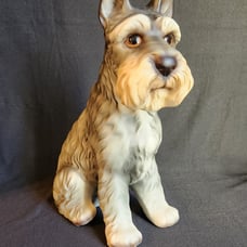 Antique Porcelain Figure Dog Schnauzer Japan Enesco Aldon D690