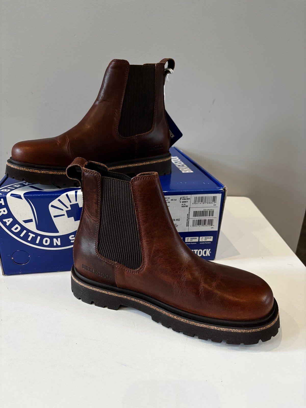 Birkenstock Highwood Slip On Leather Boot-Chocolate Size 37 Narrow Womens 6-6.5