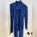 Weissman Elite Sequin Angled Point Sleeve Unitard Dance Costume Blue Adult Small