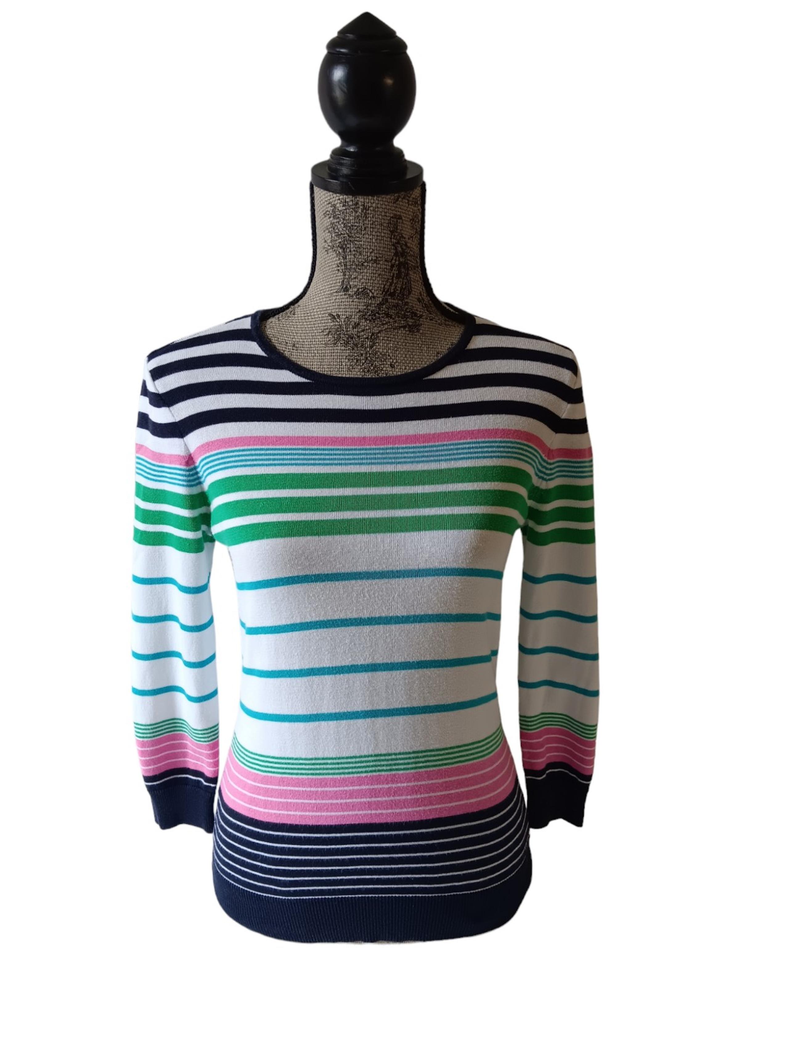 Chaps women's multicolored striped crewneck sweater size M