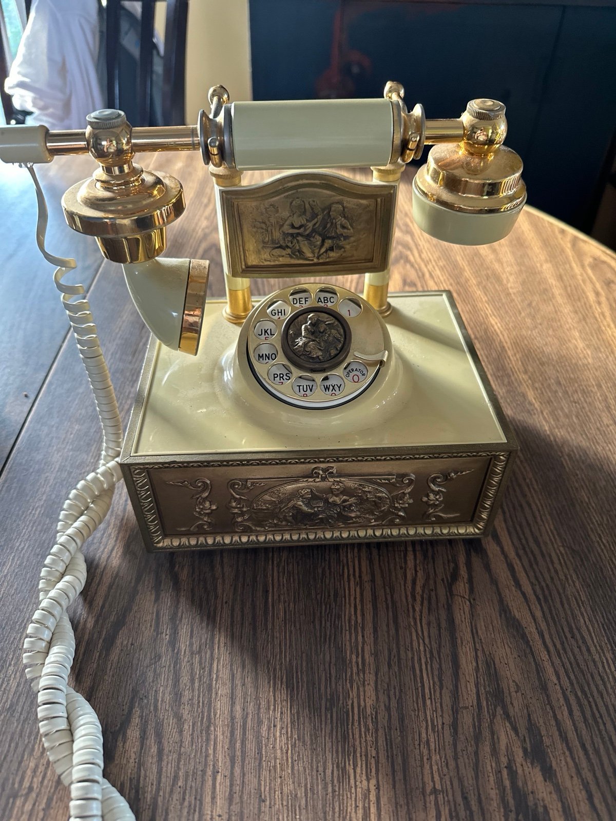 Vintage Telephone Midcentury French Victorian Style Rotary Telephone