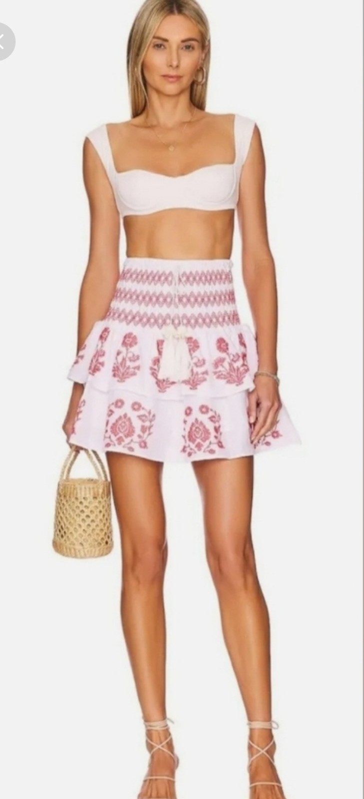 Milly white embroidery skirt size M