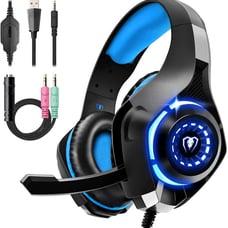 Gaming Headset for PS4 PS5 Xbox One Switch PC with Noise Canceling Mic, Deep