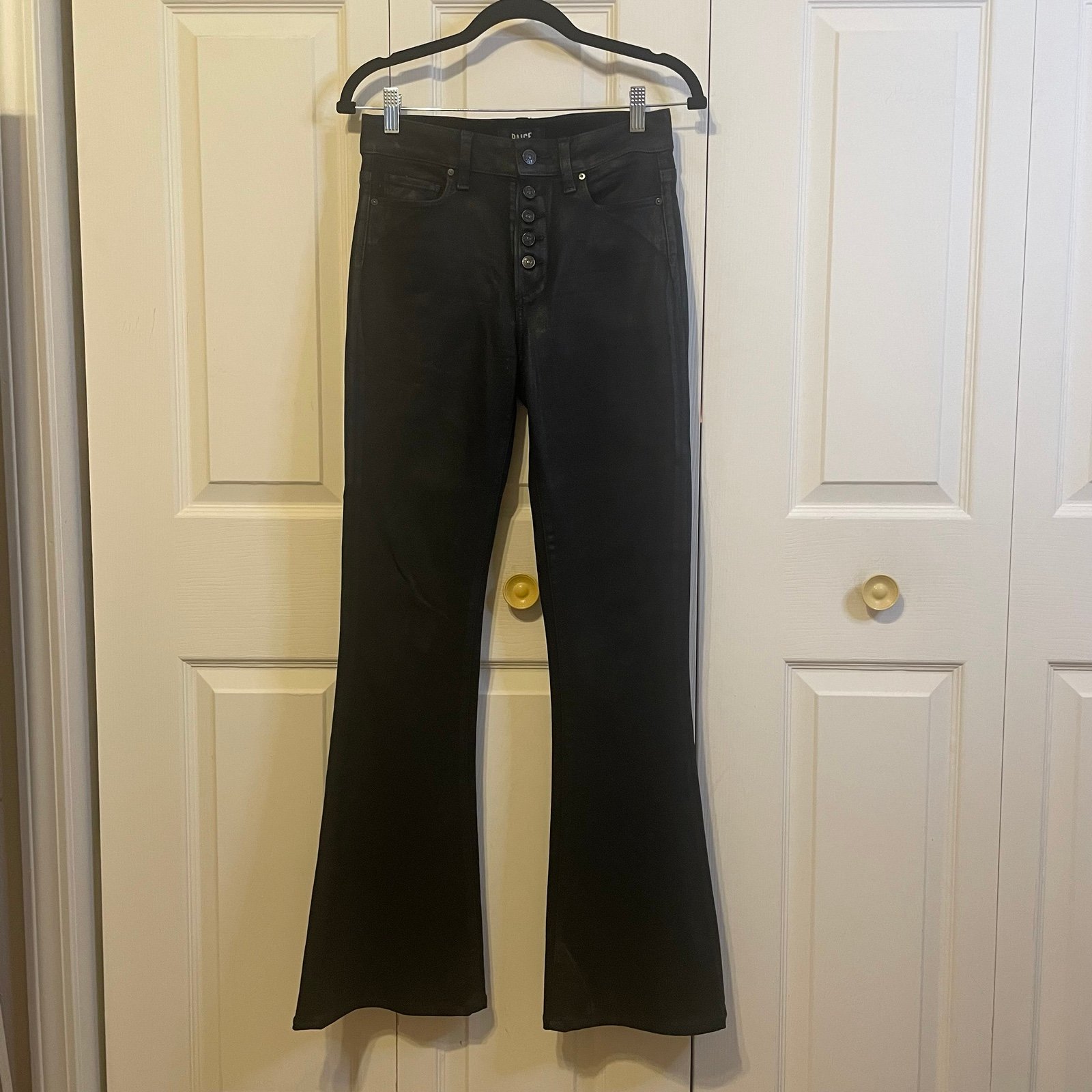 Women’s Paige Black Flared High Rise Lou Lou Jeans Sz 27