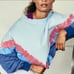 Free People Ombre Metti Crew Sweatshirt Blue NWT S