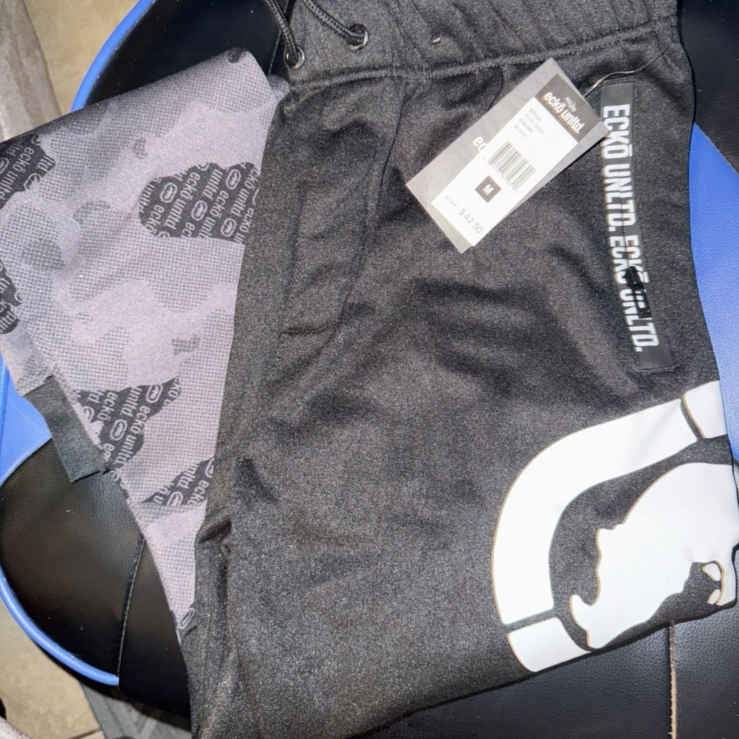 NWT ECKO UNLTD SWEATPANTS MEN'S BLACK CAMO 90's throwback Joggers