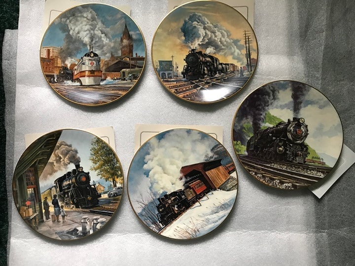 Set of 5 Plates - American Steam by Theodore A. Xaras