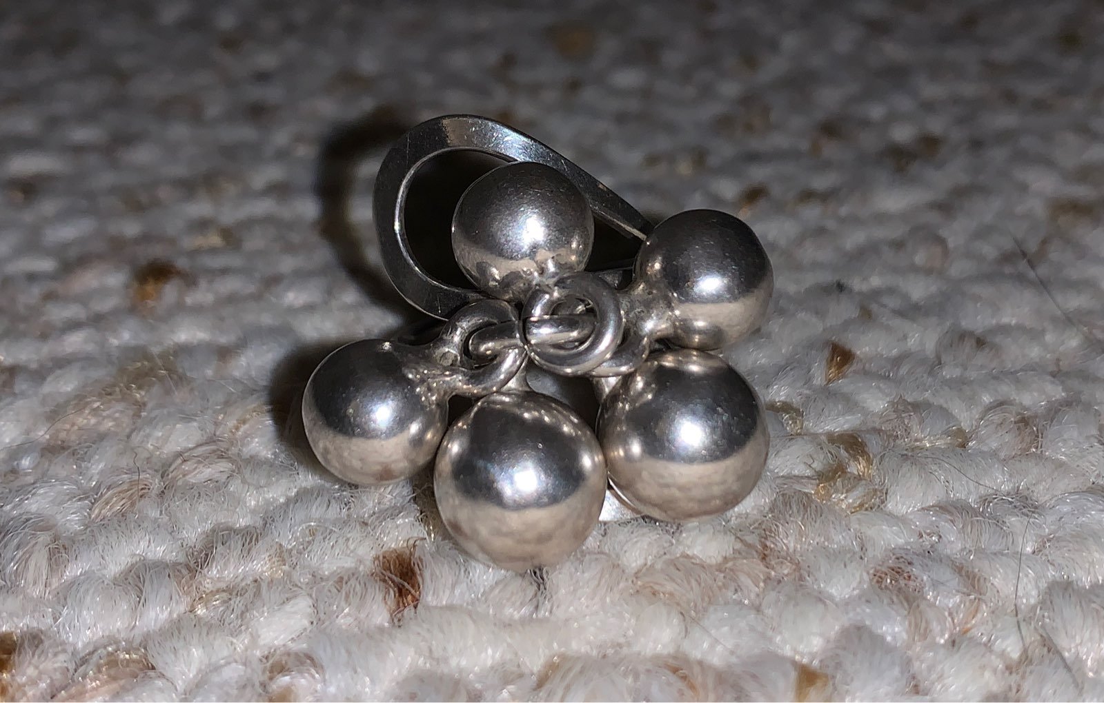 Abstract Mexican Silver Bulb Ring