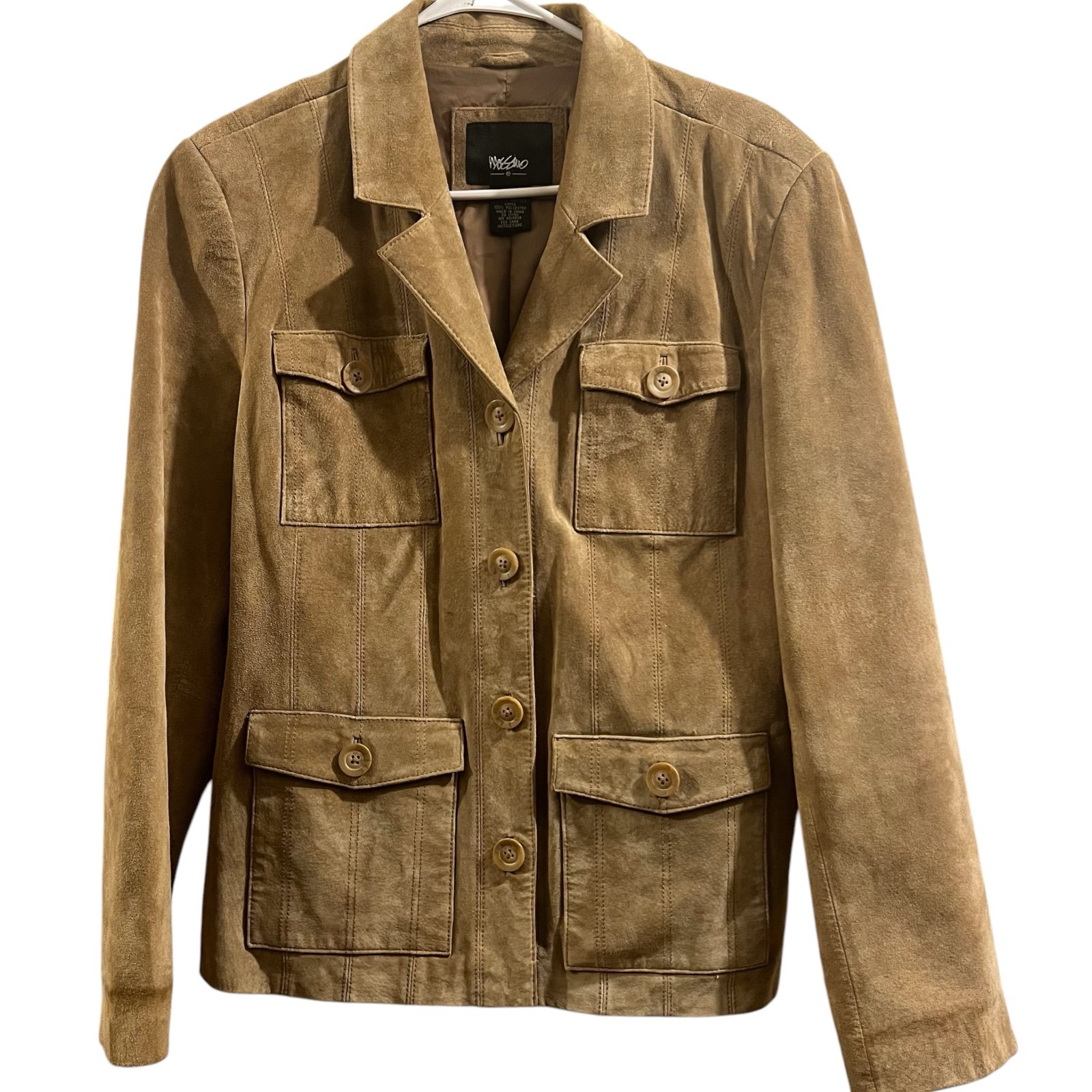 Vintage Mossimo Suede Leather Jacket - Classic Camel Brown