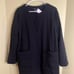 Eileen Fisher Black Organic Cotton Quilted Coat Snap Button Pockets Medium