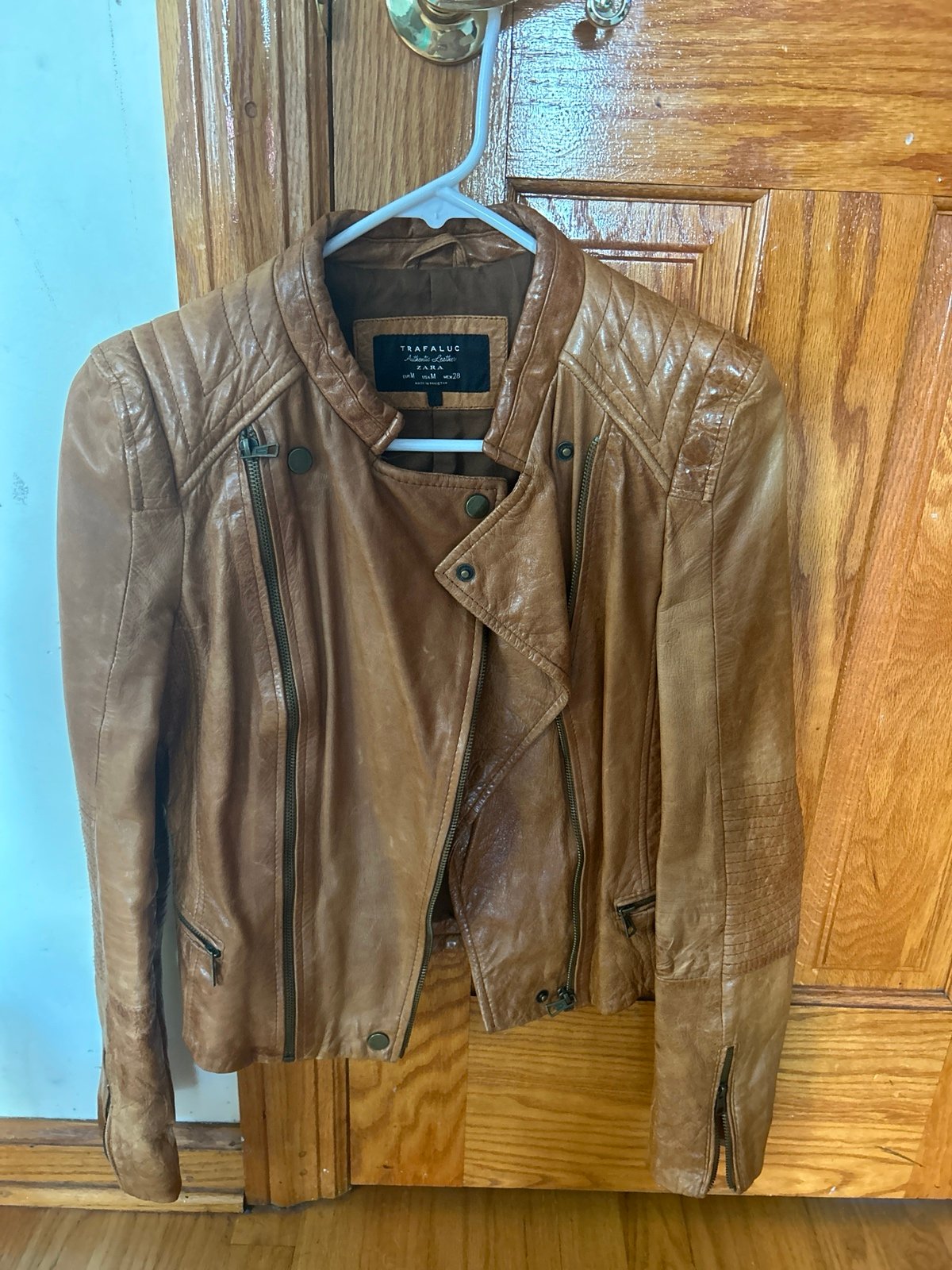 Zara Leather Moto Jacket M