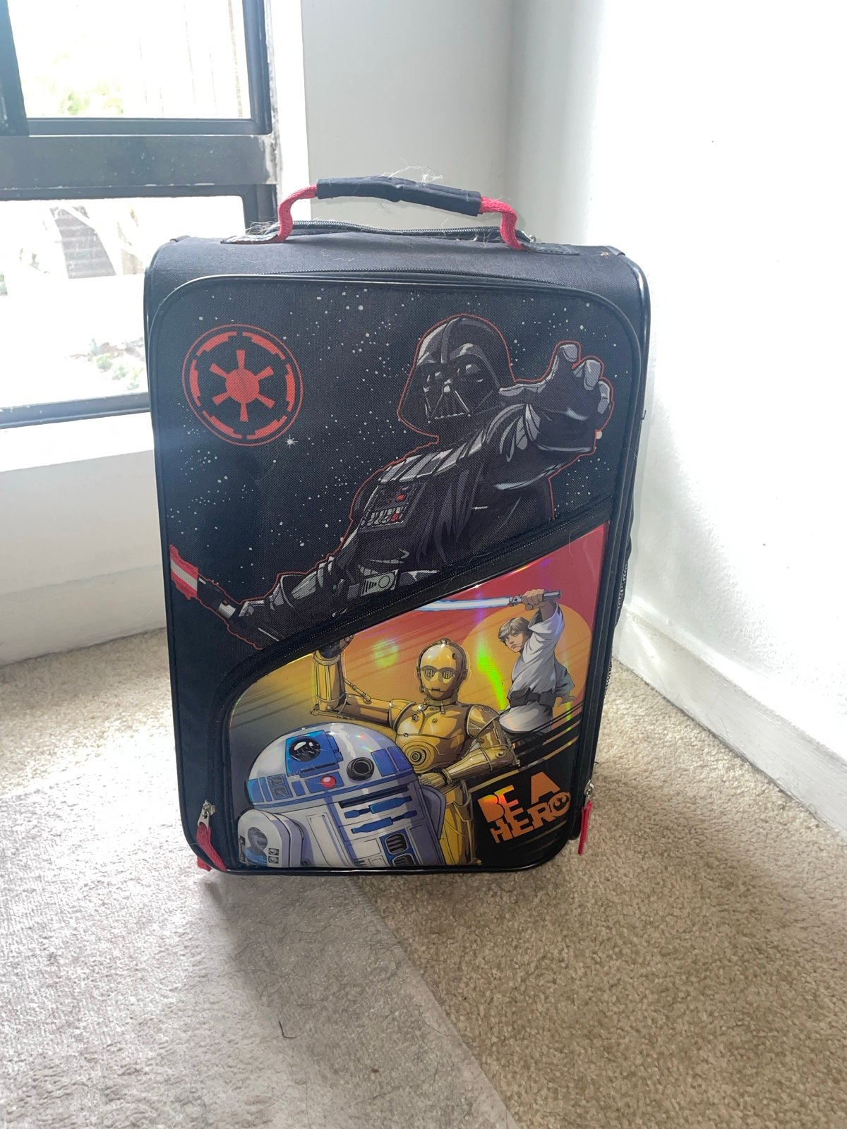 Star Wars Kids 18" Rolling Wheeled Suitcase Be a Hero Jedi Darth Droids