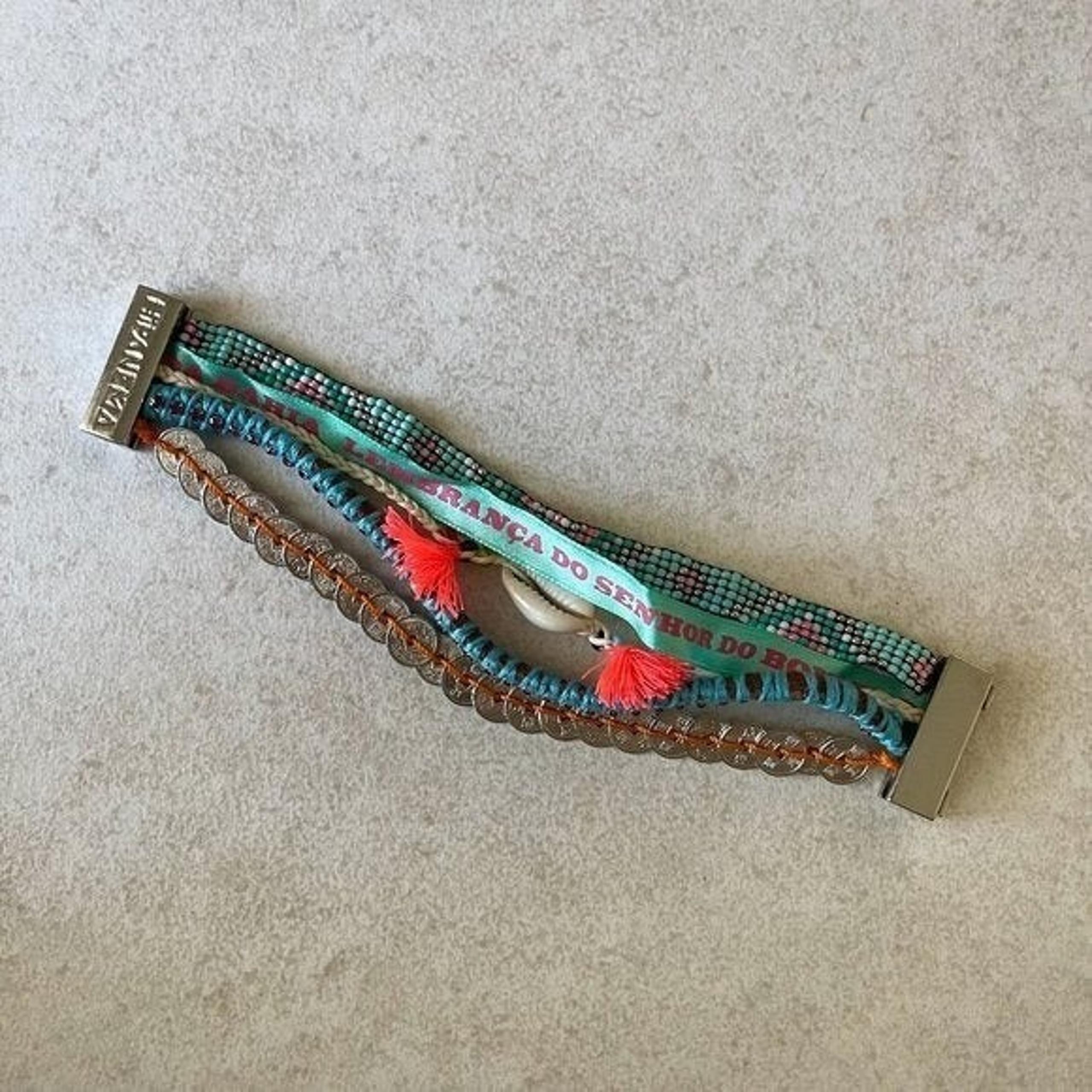 Hipanema Blue Beaded Brazilian Cuff Bracelet