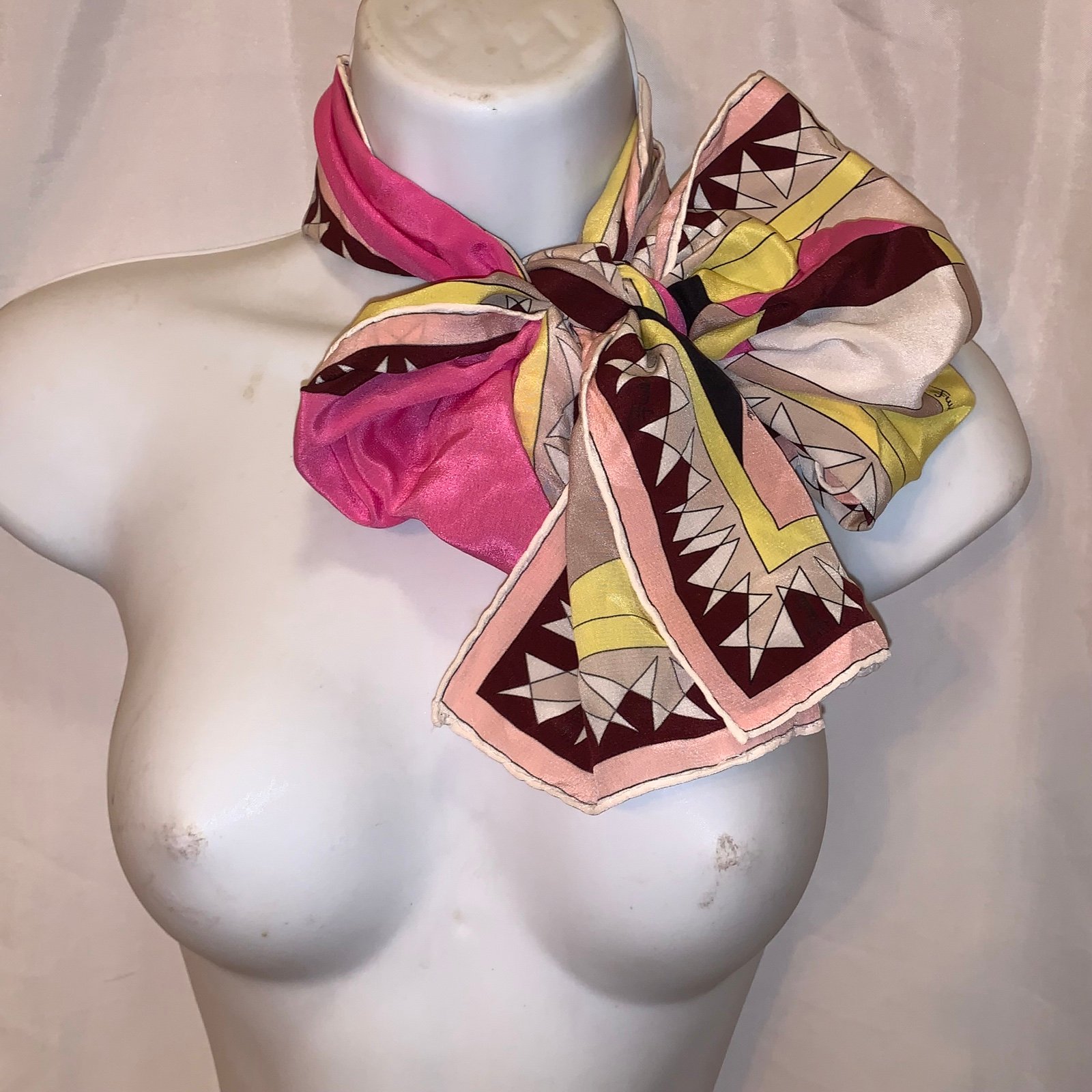 vintage EMILIO PUCCI abstract rectangle SILK CREPE scarf